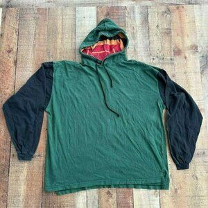 Vintage Guts mens size XL clothing green color block lightweight hoodie